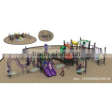 Galvanized pipe & LLDPE playground slide with climbing