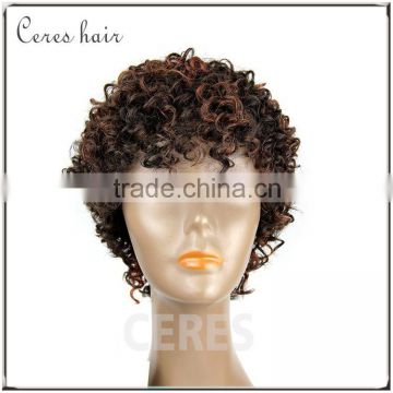 100% Brazilian human hair Afro kinky curl wig F color 1B 350