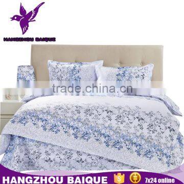 Light Blue Customs Design Pure Polyester Bed Cover Set