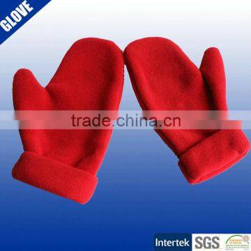 Wholesale red color winter fleece fingerless gloves