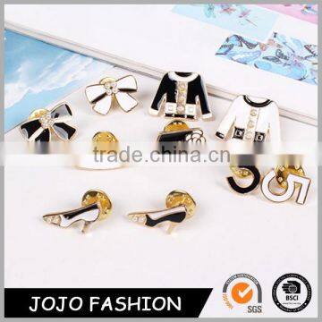 Free sample Lovely bowknot heels wholesale digital modelling enamel inlay pearl brooch pin