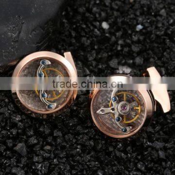 best selling premium Stainless watch movement cufflinks/ Mechanism hardware Jewelry cufflinks 2pcs/lot With box