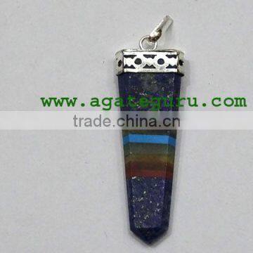 Lazuli Chakra Bonded FlatLapis Pendants : Wholesale Gemstone