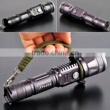 POPPAS 6611 Newest USB led flashlight hunting waterproof USB torch light                        
                                                Quality Choice