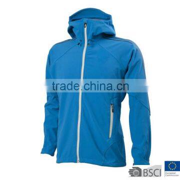 Mens 3 Layers Bonded Windproof Softshell Jacket Blue