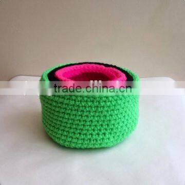 Popular crochet basket , storage baseket hand , crochet basket set