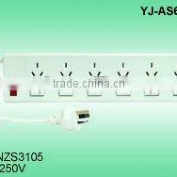 Australian SAA power strips power standard AS/NES3105.2002 Including Amendments1+2 with cable 4V-74 3X1.0 1.0meter white