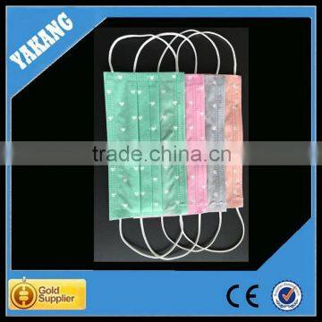 Coloful spunlace nonwoven 3ply face mask