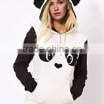 Full Sleeve Teddy Bear Pullover Hoodie for Women