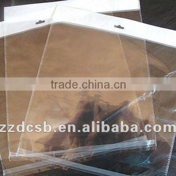 transparent plastic opp bag with header