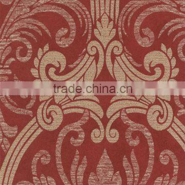 2014 design red color Non-woven wallpaper for room china manufacture