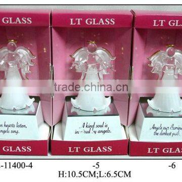 Hand Blown Glass Angel Sets with LED Light