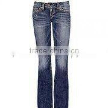 Ladies 100% cotton denim long pant