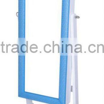 Floor Standing Wooden Furniture Modern Chinese Mirrored Jewelry Cabinet With Special Texture Surface photo-2