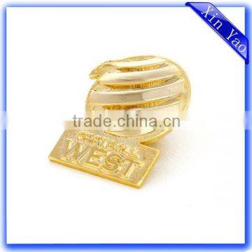 Factory made polished matte zinc alloy custom gold badge