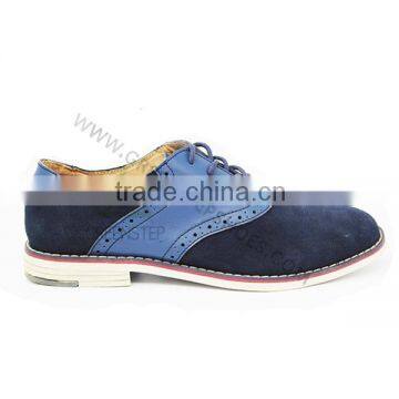 Navy Blue Cow Suede Man Leather Shoes