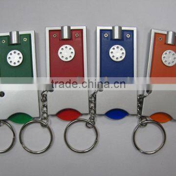 plastic Led Keychain torch With Coin Holder