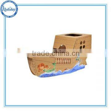 Cardboard sea and ship toy, paper ship for kids