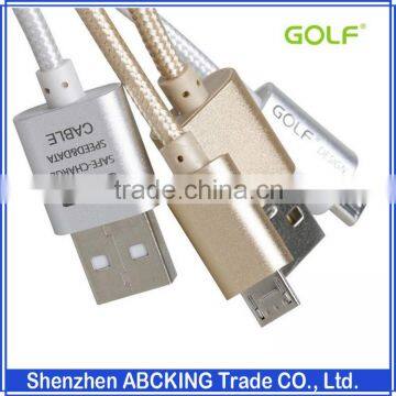 Original GOLF 25cm/100cm/150cm/200cm/300cm Micro USB Metal Braided Data Charger Cable 2.1A Output For Xiaomi Huawei HTC Samsung