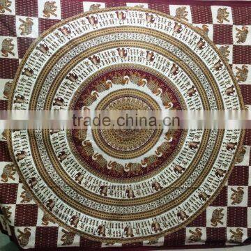 Indian Elephant Mandala Cotton Tapestry Wall Hanging Throw Bedspread Hippie Tapestries