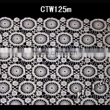 elegant embroidery lace curtain fabric for upholsteryCTW125m