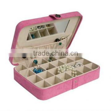 Plush Fabric Jewelry Box and Ring Case with 24 Sections