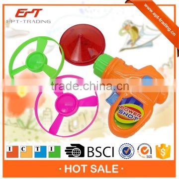 2IN1 Flying disc spinning top gun for kids