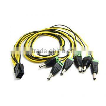 ATX PCI-E Express 6pin to 5pcs DC 5.5 X 2.1mm Plugs PCI-E Power Adapter