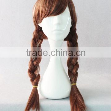 Fashion black long Straight wig with braid ponytail N473