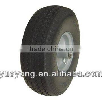 4.10/3.50-6 flat free wheel/ poly wheel/PU form wheel/lawn mower wheel