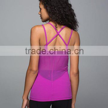 Custom make 2016 yoga wear women with strappy yoga sexy tank top