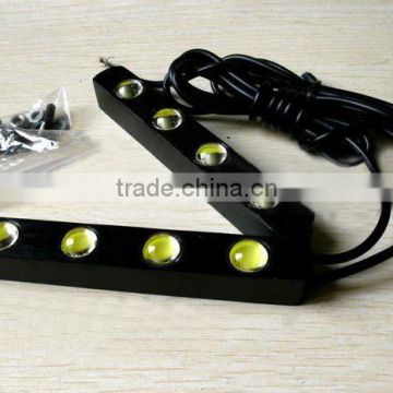 NEW 2 x 4 white LED headlights daytime running lights with 4 LED 12V 6000k super slim waterproof