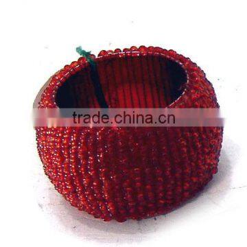 Red beaded napkin ring