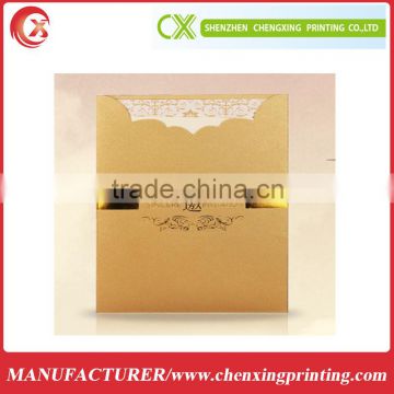 red laser cut cover square wedding invitation card for greeting