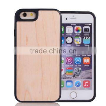 Real Maple Wood Bamoo Add TPU Mobile Phone Case For IPhone6 Case