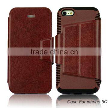 For iphone 5c pu leather wallet case cover