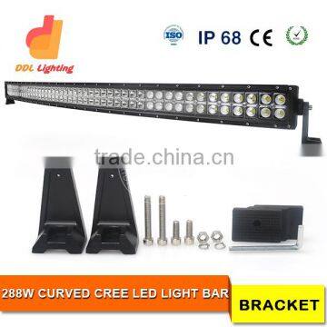 super bright 120w 180w 240w 288w 300w 50inch off road curved led light bar for trucks