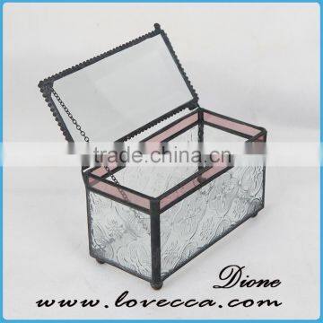 New product 2016 indoor decorative brass wedding table centerpiece glass box