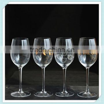 2016 wholesale customized wine glass cup red wine glass cup with gold flower printing