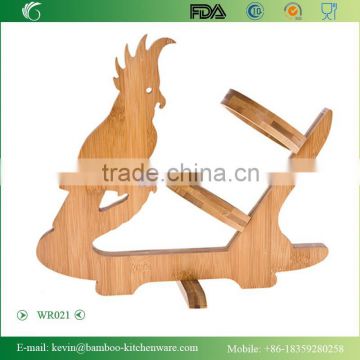 WR021/Folding handmade wooden wine rack wood guitar wine bottle display rack OEM novelty wine rack manufacturer