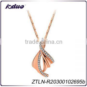 New Fashion Pendant Rose Gold Feather Necklace