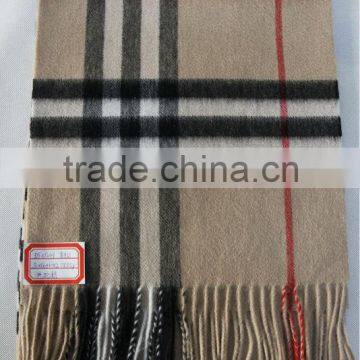 cashmere checked scarf/scarves