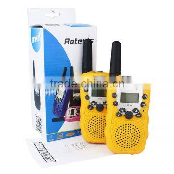 2PCS New Yellow Retevis RT-388 UHF 8CH LCD Display Flashlight Walkie Talkie for children