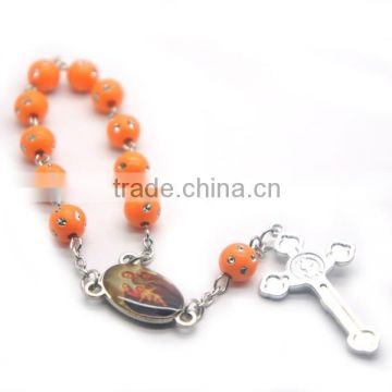 rosary,religious acrylic decade beads rosary, arcylic beads with rhinestone,Catholic heart beads,arcylic beads necklaces