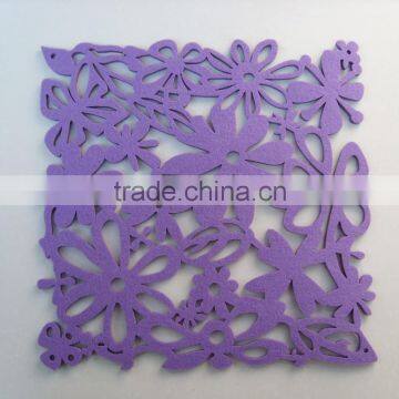 Square Size New Flower Felt Hot Food Table Dishes Mat Home Dishes Platemat Dinner Desk Coaster photo-2
