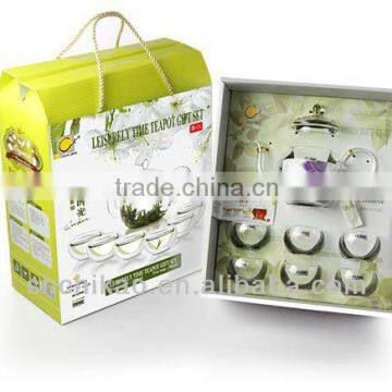 Heat Resistant Glass tea gift set with six cups