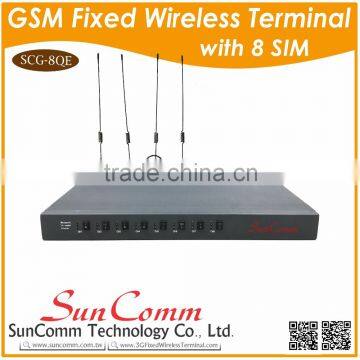 SCG-8Qe GSM Fixed Wireless Terminal/Gateway with 8 port, 2 antenna combiner