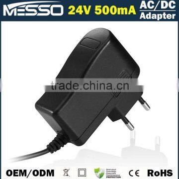 24V 500mA AC DC Adapter 100-240V 50-60Hz AC Adapter 24V 500mA Swithcing Power Supply 24V 500mA AC Adapter