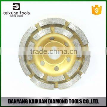 4" high quality double row grinding cup wheel for concrete