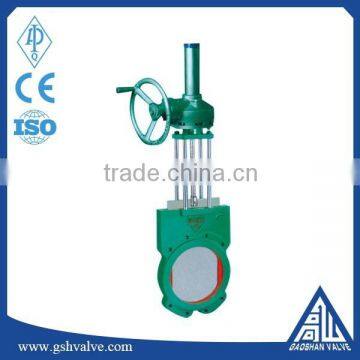 cast iron slurry knife gate valve with gearbox